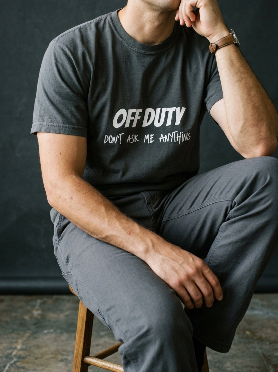 Off duty. Do not ask me anything - Unisex garment-dyed heavyweight t-shirt