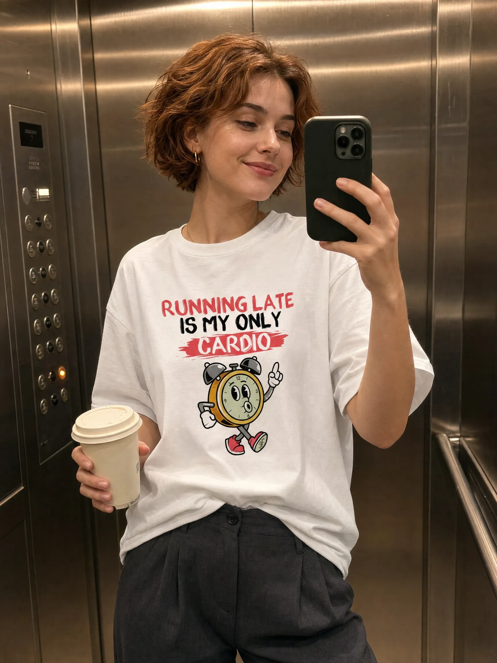 Running late is my only cardio - Unisex garment-dyed heavyweight t-shirt