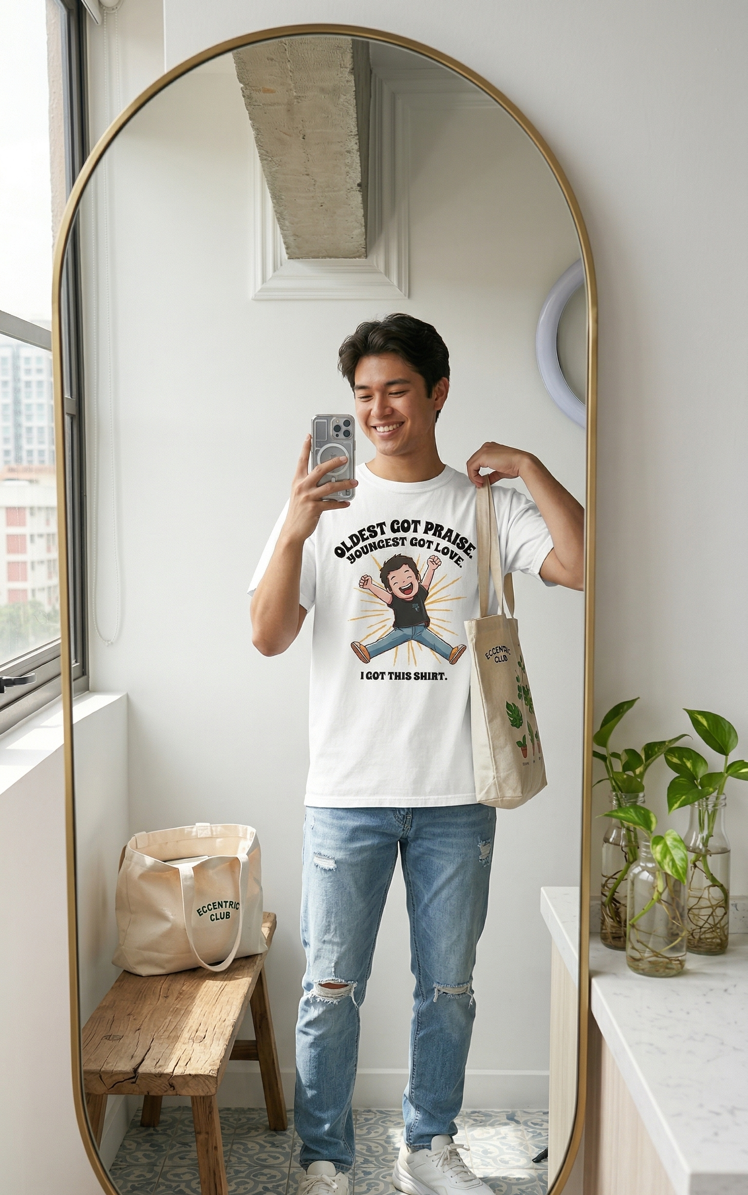 Oldest got praise. Youngest got love. I got this shirt - Unisex garment-dyed heavyweight t-shirt