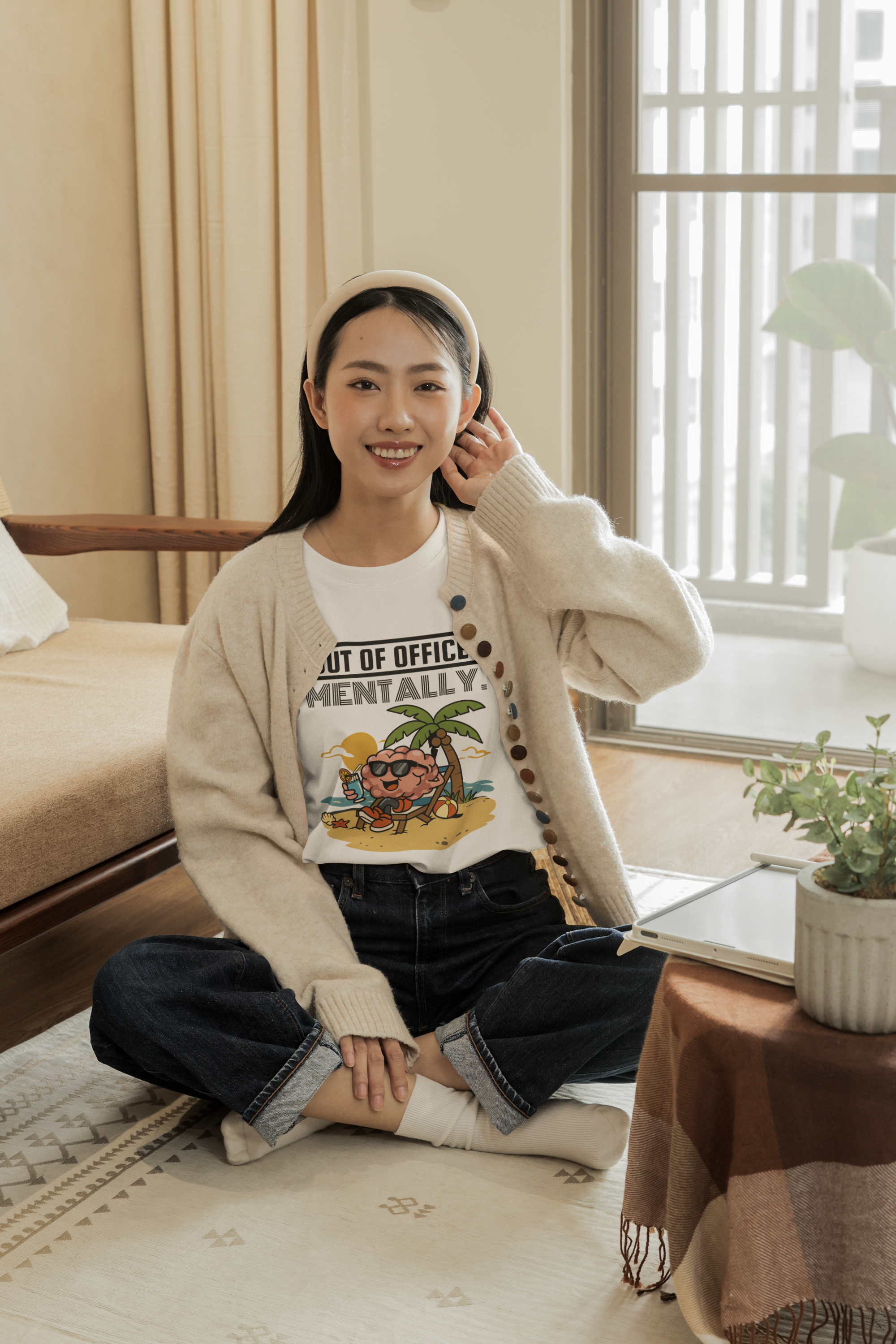 Out of office. Mentally - Unisex garment-dyed heavyweight t-shirt