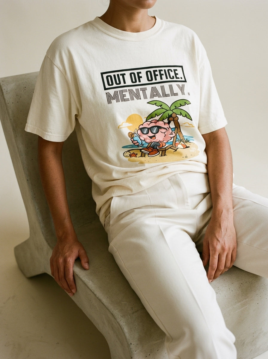Out of office. Mentally - Unisex garment-dyed heavyweight t-shirt