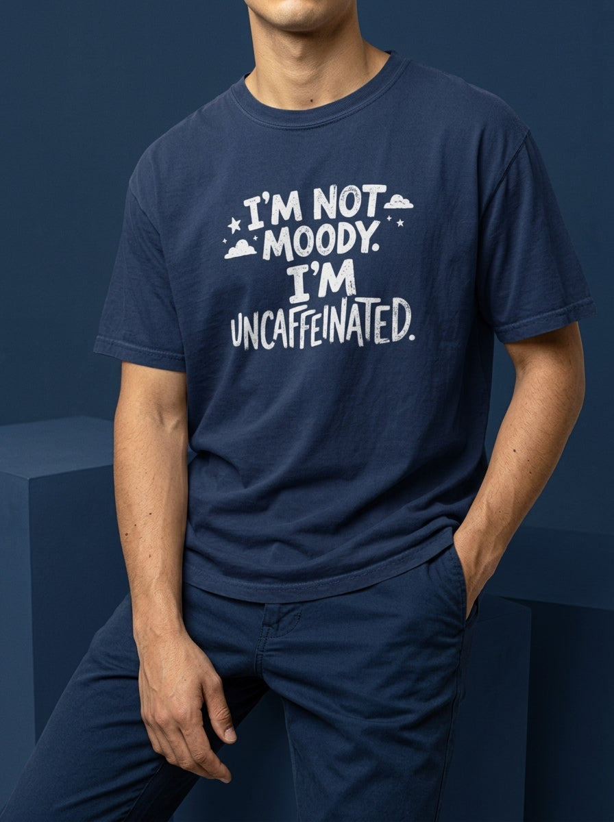 I'm not moody. I'm uncaffeinated - Unisex garment-dyed heavyweight t-shirt