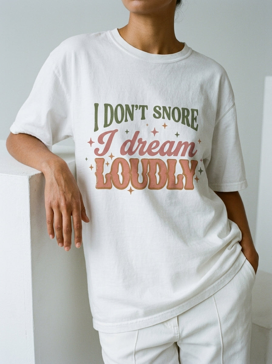 I don't snore. I dream loudly - Unisex garment-dyed heavyweight t-shirt