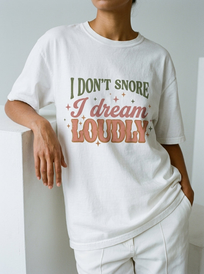 I don't snore. I dream loudly - Unisex garment-dyed heavyweight t-shirt