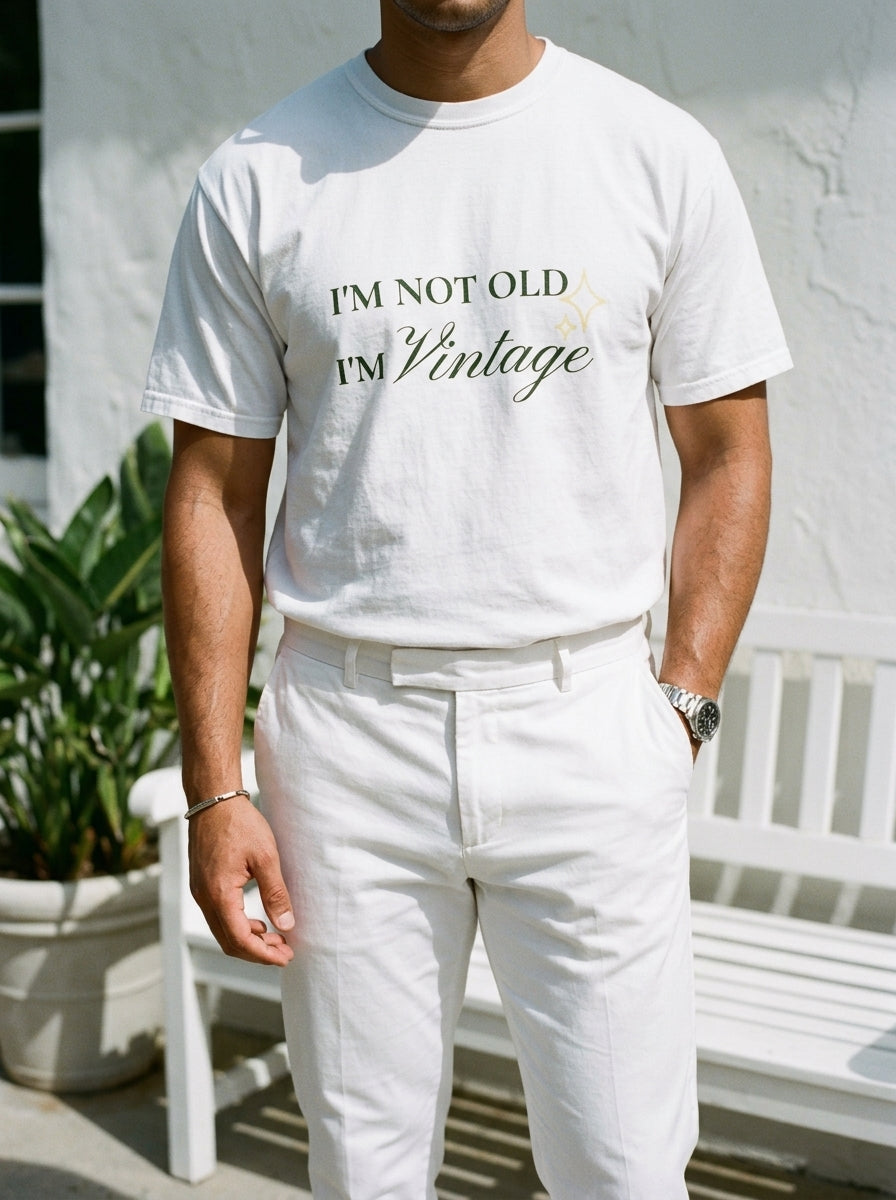 I'm not old. I'm vintage - Unisex garment-dyed heavyweight t-shirt