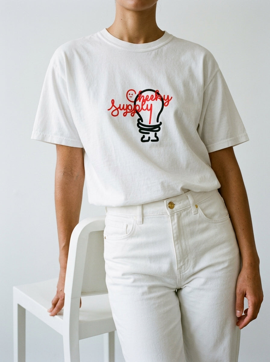 CheekySupply Singnature White - Unisex garment-dyed heavyweight t-shirt