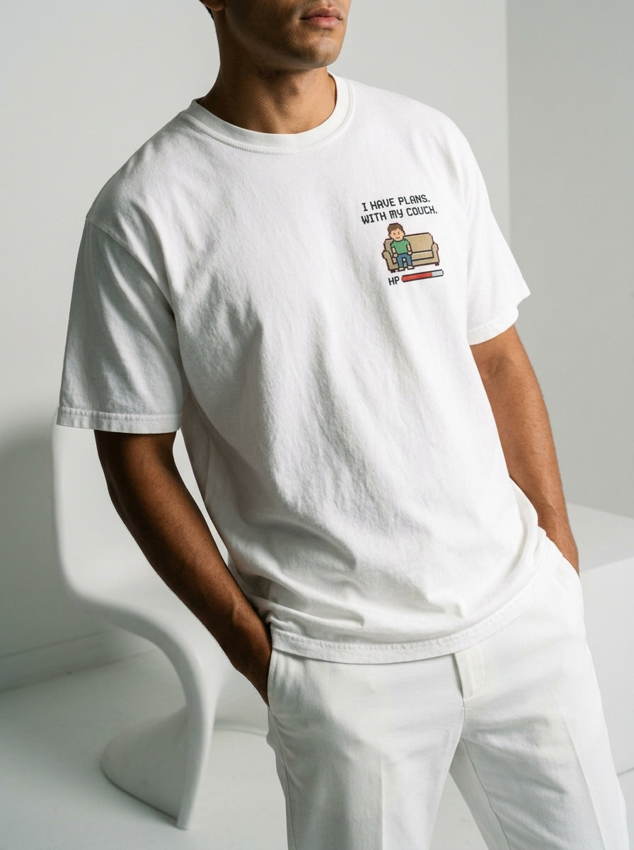 I have plans. With my couch - Unisex garment-dyed heavyweight t-shirt