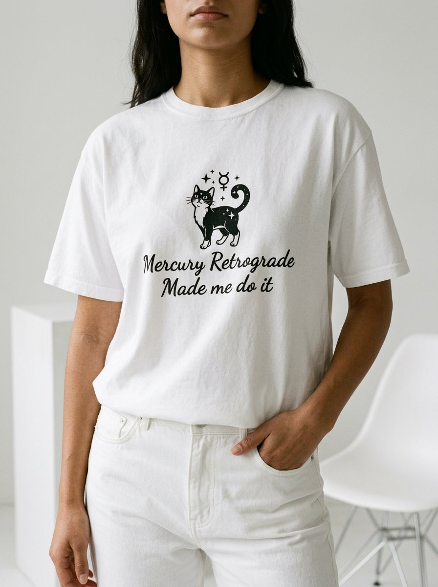 Mercury retrograde made me do it - Unisex garment-dyed heavyweight t-shirt