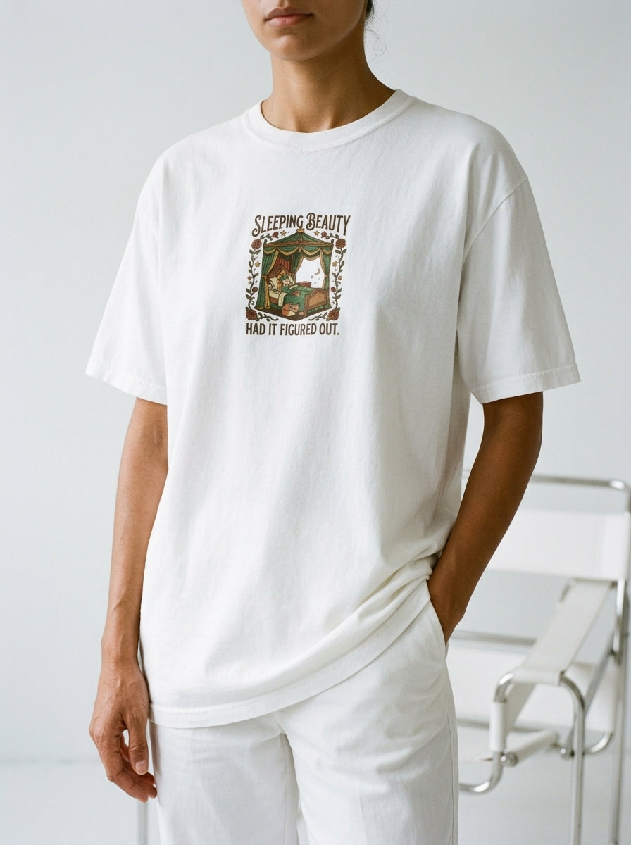 Sleeping beauty had it figured out - Unisex garment-dyed heavyweight t-shirt