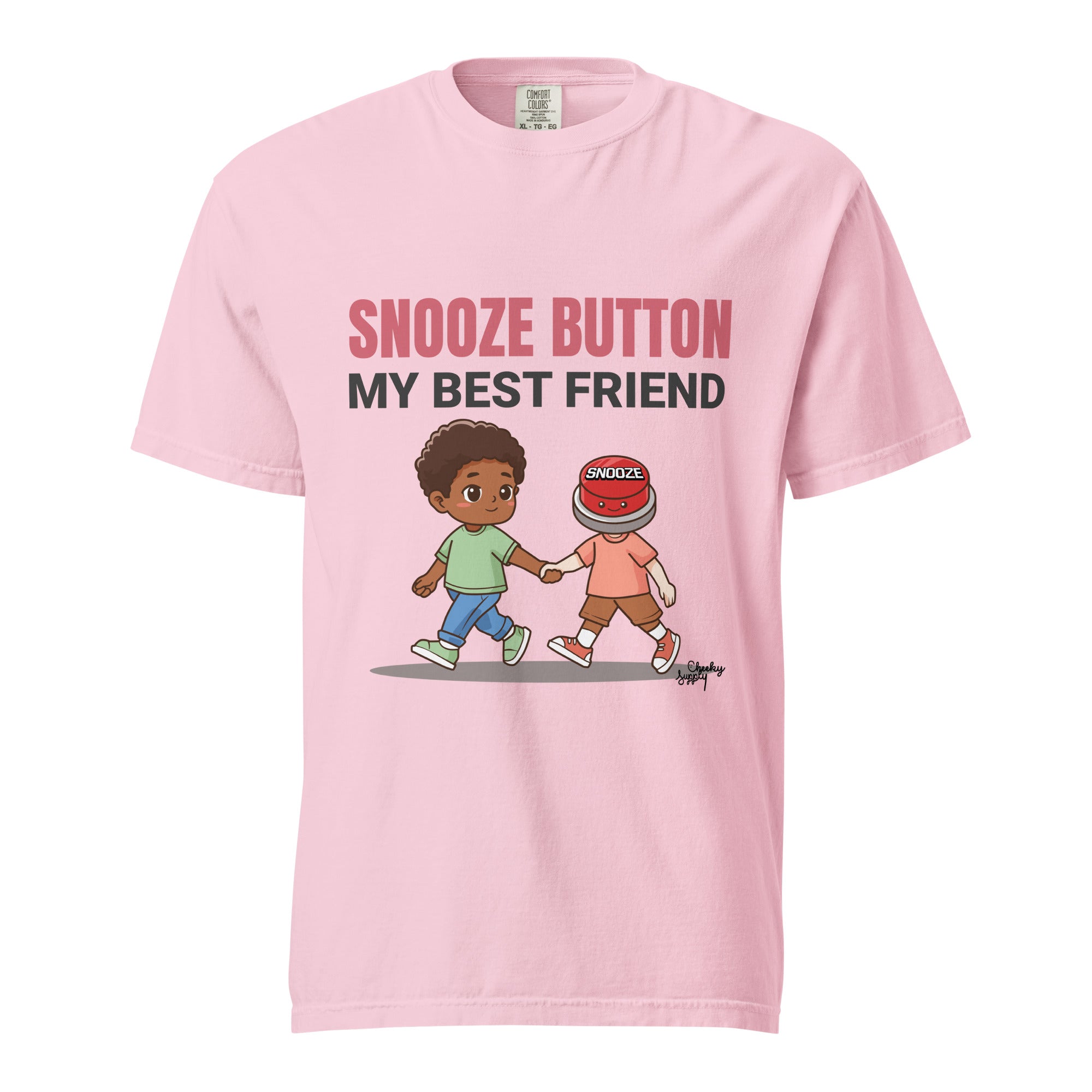 Snooze button: my best friend - Unisex garment-dyed heavyweight t-shirt